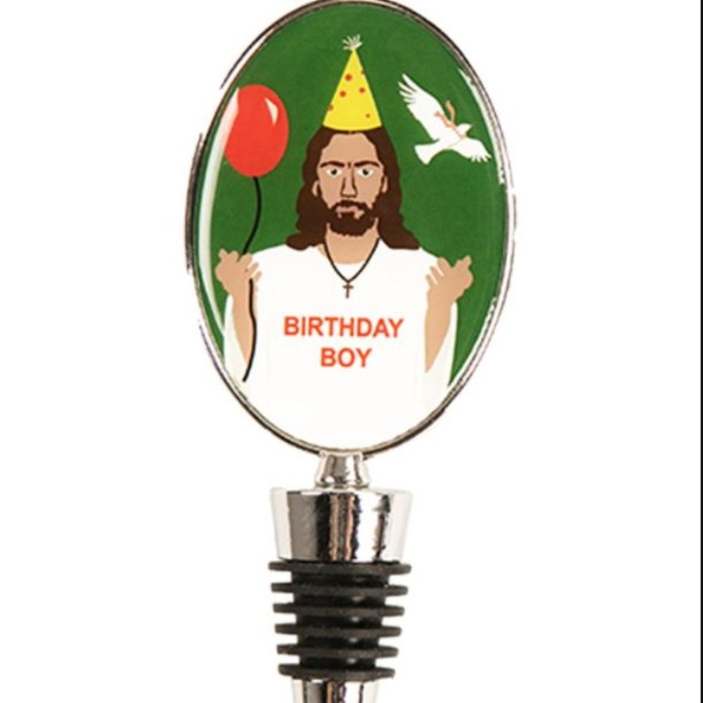 NWT Tipsy Elves  Happy Birthday Jesus Wine Stopper - Picture 2 of 3